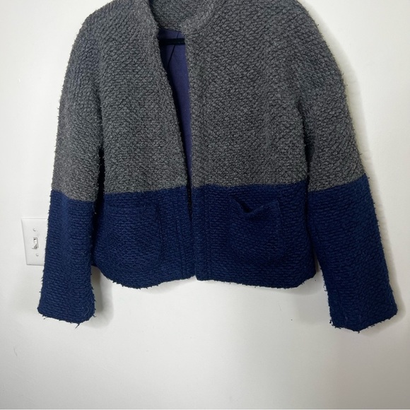 Anthropologie MOTH Colorblock Wool Coat blazer - Picture 3 of 8